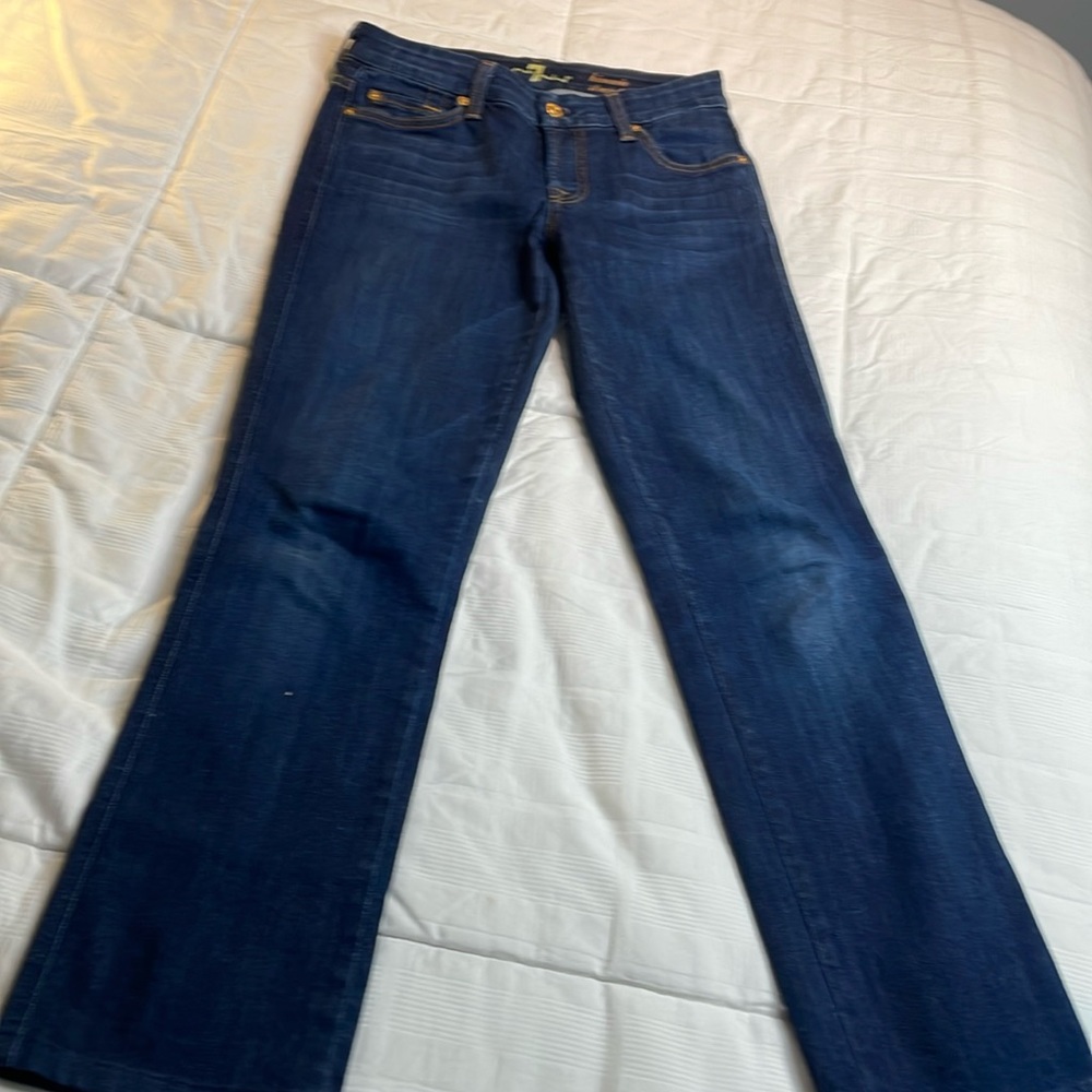 7 For All Mankind Dark Blue Boot Cut Jeans